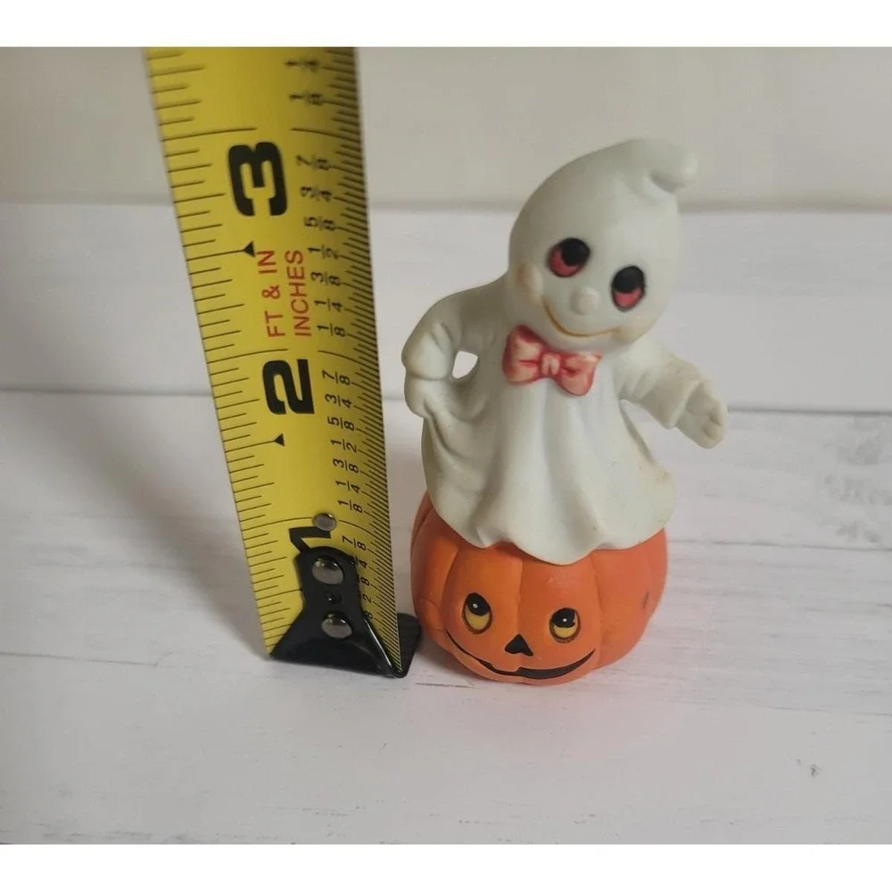 Vintage Halloween Ceramic Ghost Pumpkin‎ Figurine 3